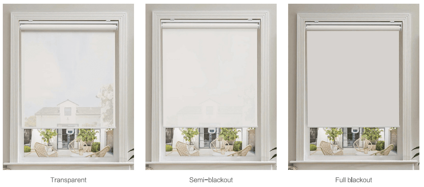 Openness Factor Guide - Different levels of light filtering from blackout to sheer